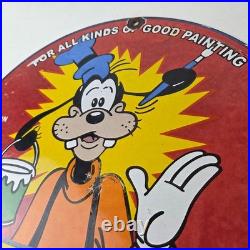 Vintage Sherwin Williams Paint Sign Porcelain Goofy Hardware Store Gas Sign