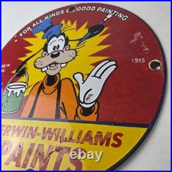 Vintage Sherwin Williams Paint Sign Porcelain Goofy Hardware Store Gas Sign