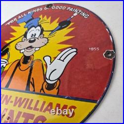 Vintage Sherwin Williams Paint Sign Porcelain Goofy Hardware Store Gas Sign