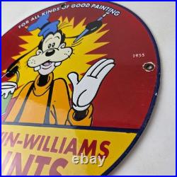 Vintage Sherwin Williams Paint Sign Porcelain Goofy Hardware Store Gas Sign