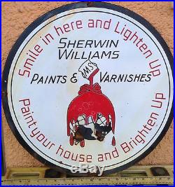 Vintage Sherwin Williams Paint Varnish Sign Vintage 19 Heavy Steel Paint Sign