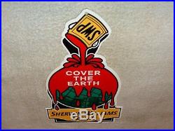 Vintage Sherwin Williams Paints Cover The Earth 12 Metal Gasoline & Oil Sign