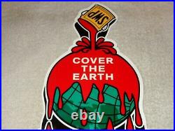 Vintage Sherwin Williams Paints Cover The Earth 12 Metal Gasoline & Oil Sign