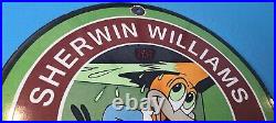 Vintage Sherwin Williams Paints Porcelain Service Station Gas Oil Pump Sign