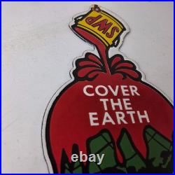 Vintage Sherwin Williams Paints Sign Gas Oil Pump Porcelain Advertising Sign