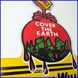 Vintage Sherwin Williams Paints Sign Gas Oil Pump Porcelain Advertising Sign