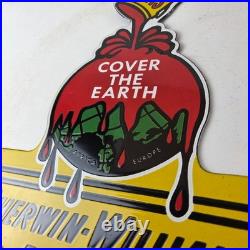 Vintage Sherwin Williams Paints Sign Gas Oil Pump Porcelain Advertising Sign