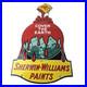 Vintage Sherwin Williams Paints Sign Large Gas Pump Porcelain Advertising Sign