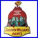 Vintage Sherwin Williams Paints Sign Large Gas Pump Porcelain Advertising Sign