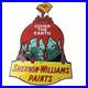 Vintage Sherwin Williams Paints Sign Large Gas Pump Porcelain Advertising Sign