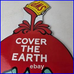 Vintage Sherwin Williams Paints Sign Large Gas Pump Porcelain Advertising Sign