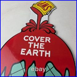 Vintage Sherwin Williams Paints Sign Large Gas Pump Porcelain Advertising Sign