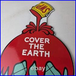 Vintage Sherwin Williams Paints Sign Large Gas Pump Porcelain Advertising Sign