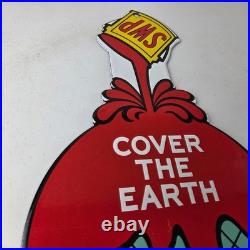 Vintage Sherwin Williams Paints Sign Large Gas Pump Porcelain Advertising Sign