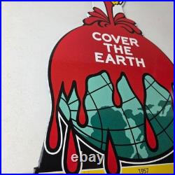 Vintage Sherwin Williams Paints Sign Large Gas Pump Porcelain Advertising Sign