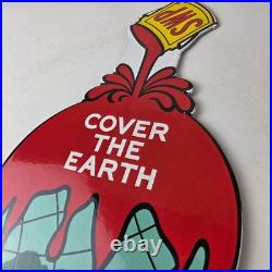 Vintage Sherwin Williams Paints Sign Large Gas Pump Porcelain Advertising Sign