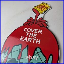 Vintage Sherwin Williams Paints Sign Large Gas Pump Porcelain Advertising Sign