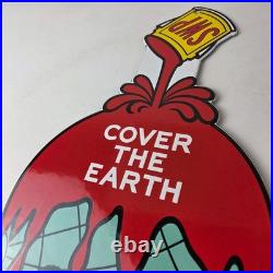 Vintage Sherwin Williams Paints Sign Large Gas Pump Porcelain Advertising Sign