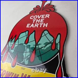 Vintage Sherwin Williams Paints Sign Large Gas Pump Porcelain Advertising Sign