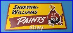 Vintage Sherwin Williams Sign Custom Paints Porcelain Gas Oil Pump Sign