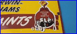 Vintage Sherwin Williams Sign Custom Paints Porcelain Gas Oil Pump Sign