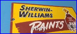 Vintage Sherwin Williams Sign Custom Paints Porcelain Gas Oil Pump Sign