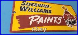 Vintage Sherwin Williams Sign Custom Paints Porcelain Gas Oil Pump Sign