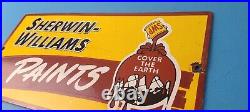 Vintage Sherwin Williams Sign Custom Paints Porcelain Gas Oil Pump Sign