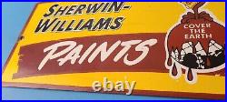 Vintage Sherwin Williams Sign Custom Paints Porcelain Gas Oil Pump Sign