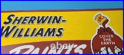 Vintage Sherwin Williams Sign Custom Paints Porcelain Gas Oil Pump Sign