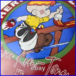 Vintage Sherwin Williams Sign Paint Brush Painting Comic Gas Porcelain Sign
