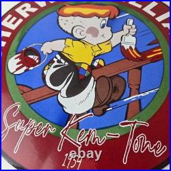 Vintage Sherwin Williams Sign Paint Brush Painting Comic Gas Porcelain Sign