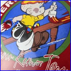 Vintage Sherwin Williams Sign Paint Brush Painting Comic Gas Porcelain Sign