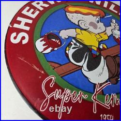 Vintage Sherwin Williams Sign Paint Brush Painting Comic Gas Porcelain Sign
