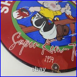 Vintage Sherwin Williams Sign Paint Brush Painting Comic Gas Porcelain Sign