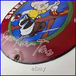 Vintage Sherwin Williams Sign Paint Brush Painting Comic Gas Porcelain Sign