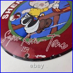 Vintage Sherwin Williams Sign Paint Brush Painting Comic Gas Porcelain Sign