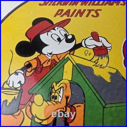 Vintage Sherwin Williams Sign Paint Brush Painting Gas Pump Porcelain Sign Vintage Sherwin Williams Sign Paint Brush Painting Gas Pump Porcelain Sign