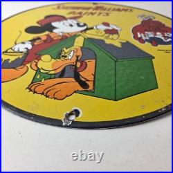 Vintage Sherwin Williams Sign Paint Brush Painting Gas Pump Porcelain Sign