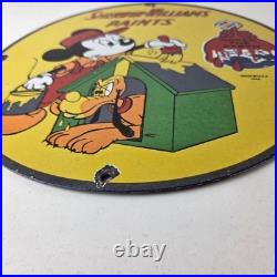 Vintage Sherwin Williams Sign Paint Brush Painting Gas Pump Porcelain Sign