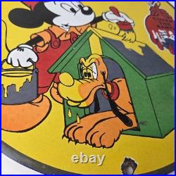 Vintage Sherwin Williams Sign Paint Brush Painting Gas Pump Porcelain Sign