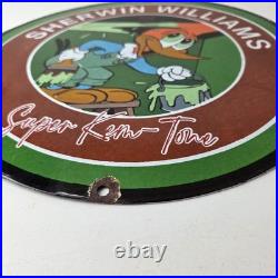 Vintage Sherwin Williams Sign Paint Brush Painting Porcelain Gas Oil Pump Sign Vintage Sherwin Williams Sign Paint Brush Painting Porcelain Gas Oil Pump Sign