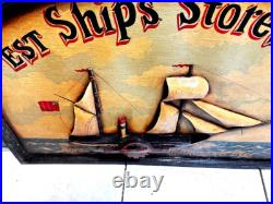 Vintage Ships Stores Shipping Company 1851, 3-D Hand Crafted, Hand Painted Sign