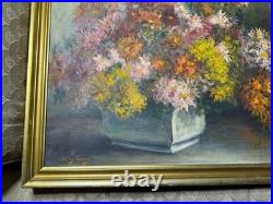 Vintage Shirley Green Still Life With Flowers Oil Painting Signed/Framed