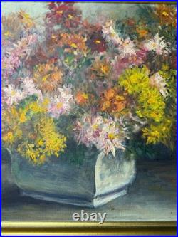 Vintage Shirley Green Still Life With Flowers Oil Painting Signed/Framed