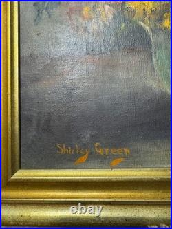 Vintage Shirley Green Still Life With Flowers Oil Painting Signed/Framed