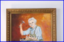 Vintage Shoemaker Oil Painting Old Professions Signed Cureton