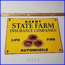 Vintage Sign STATE FARM MUTUAL AGENT Double Sided Painted Insurance Fire Life