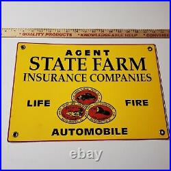 Vintage Sign STATE FARM MUTUAL AGENT Double Sided Painted Insurance Fire Life