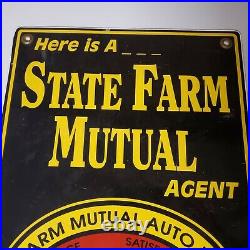 Vintage Sign STATE FARM MUTUAL AGENT Double Sided Painted Insurance Fire Life